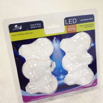 Transparent plastic blister box for light packaging