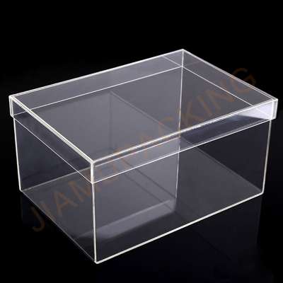 Wholesale custom clear plastic drop front acrylic shoe box packaging with logo